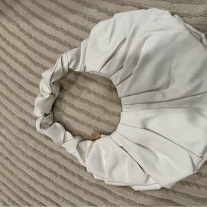 Chic White Pleated Handbag